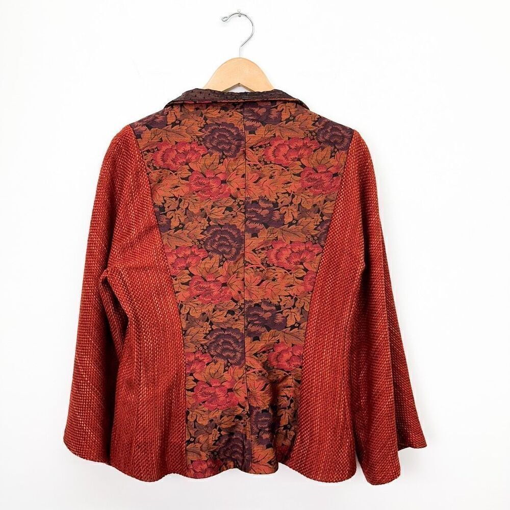 L. O'Neill Design Women’s Wearable Art Orange Unique Avant Boho Fashion Jacket - Picture 2 of 8